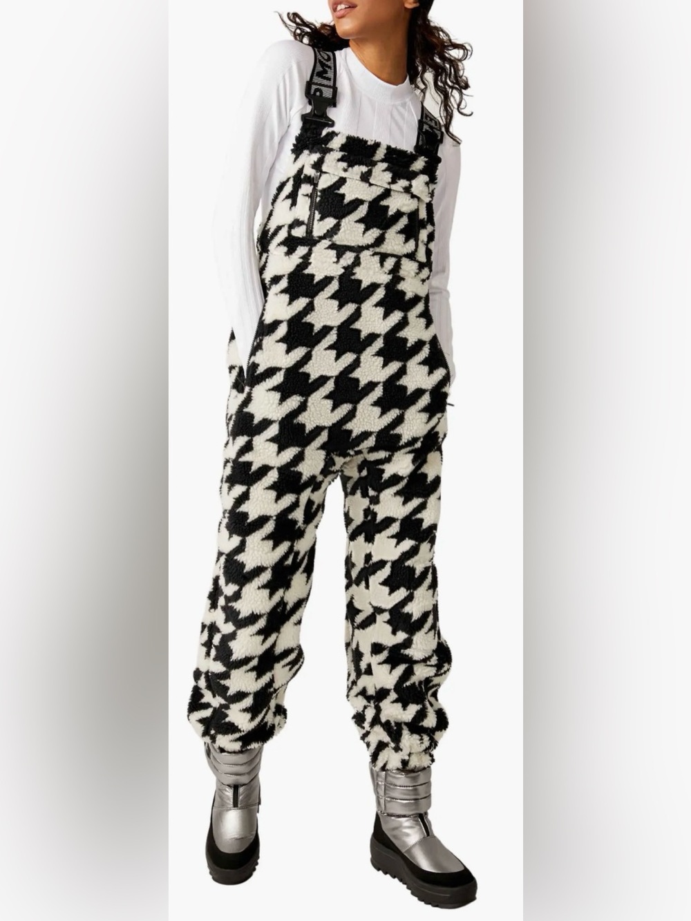 NEW Free People FP Movement Hit the Slopes Fleece Overall Sz S